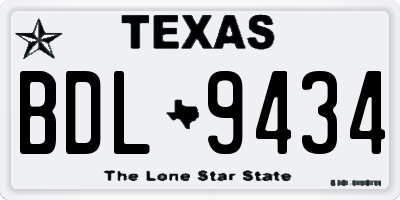 TX license plate BDL9434