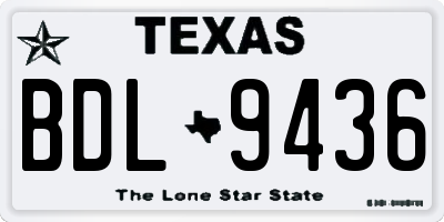 TX license plate BDL9436