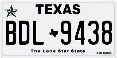 TX license plate BDL9438