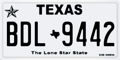 TX license plate BDL9442