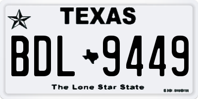 TX license plate BDL9449