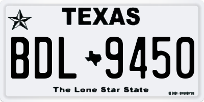 TX license plate BDL9450