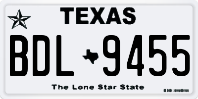 TX license plate BDL9455