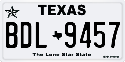 TX license plate BDL9457