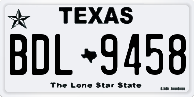 TX license plate BDL9458