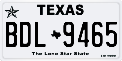 TX license plate BDL9465