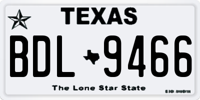 TX license plate BDL9466