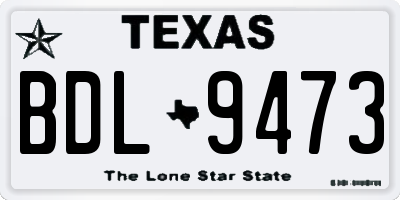 TX license plate BDL9473