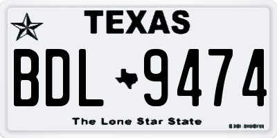 TX license plate BDL9474