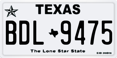 TX license plate BDL9475