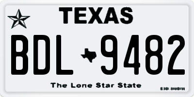 TX license plate BDL9482