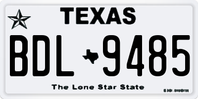 TX license plate BDL9485