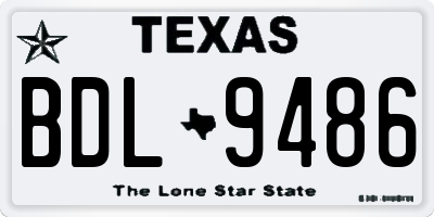 TX license plate BDL9486