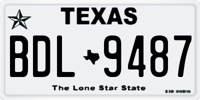 TX license plate BDL9487