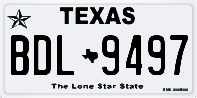 TX license plate BDL9497