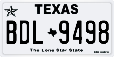 TX license plate BDL9498