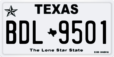 TX license plate BDL9501