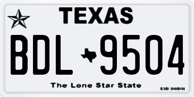 TX license plate BDL9504