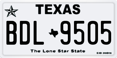 TX license plate BDL9505