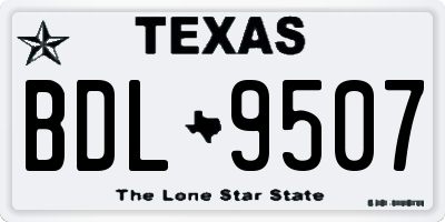 TX license plate BDL9507