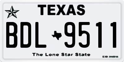 TX license plate BDL9511
