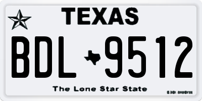 TX license plate BDL9512