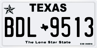 TX license plate BDL9513