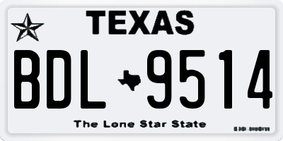 TX license plate BDL9514