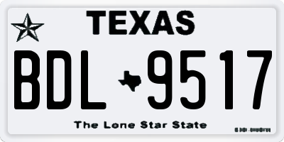 TX license plate BDL9517