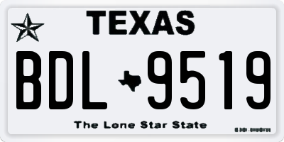 TX license plate BDL9519
