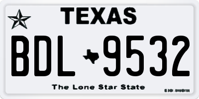 TX license plate BDL9532