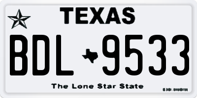 TX license plate BDL9533