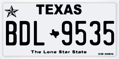 TX license plate BDL9535