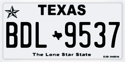 TX license plate BDL9537