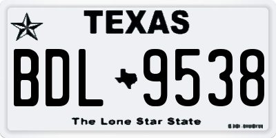 TX license plate BDL9538