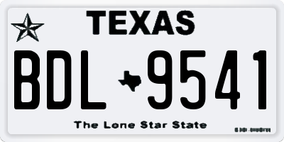 TX license plate BDL9541