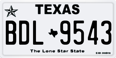 TX license plate BDL9543