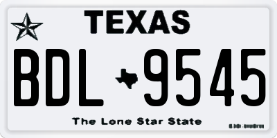 TX license plate BDL9545
