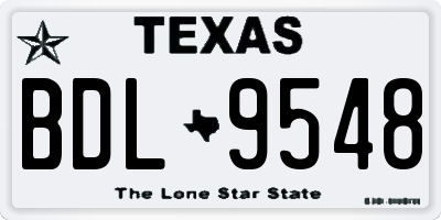 TX license plate BDL9548