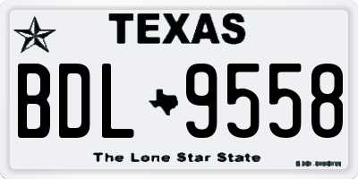 TX license plate BDL9558