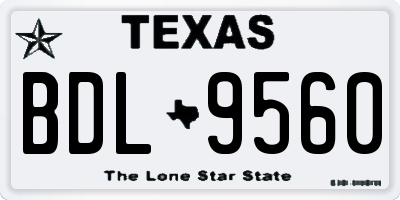 TX license plate BDL9560