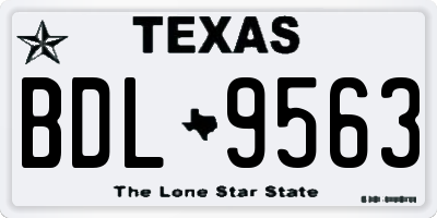 TX license plate BDL9563