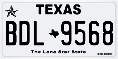 TX license plate BDL9568