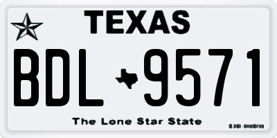 TX license plate BDL9571