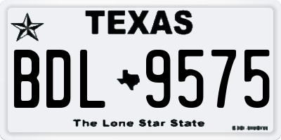 TX license plate BDL9575