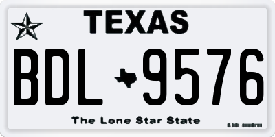 TX license plate BDL9576
