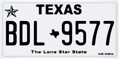 TX license plate BDL9577