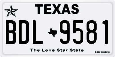TX license plate BDL9581