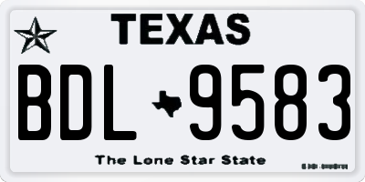 TX license plate BDL9583