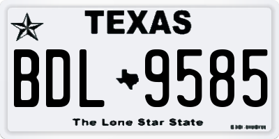 TX license plate BDL9585